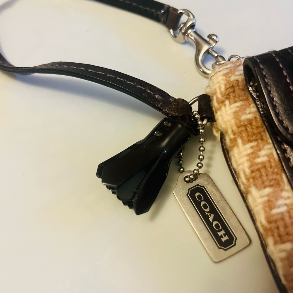 Coach Suede Leather Knit Wristlet - Picture 3 of 8
